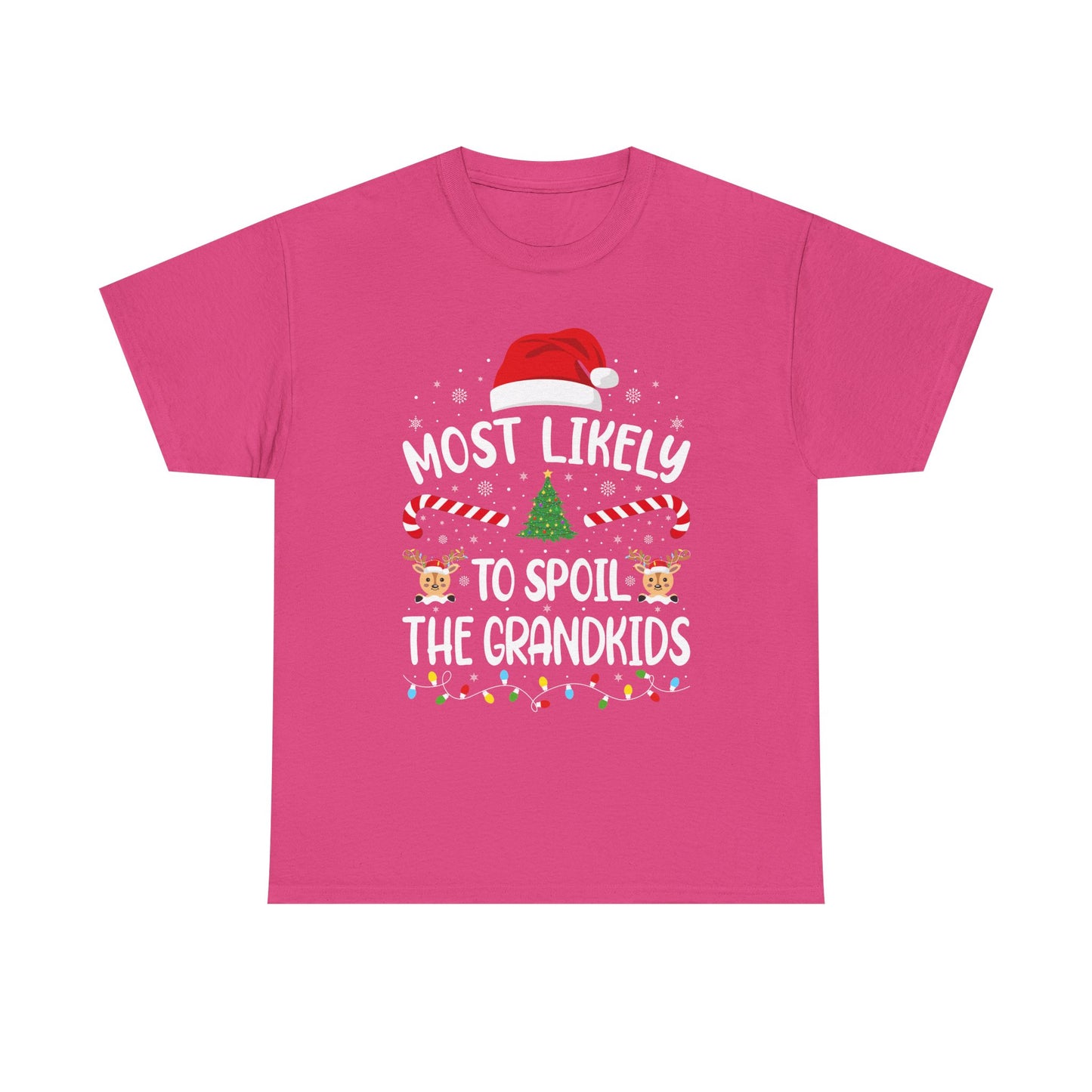 Most Likely To Spoil Grandkids | Funny Christmas Family Matching T-Shirt | Xmas Holiday Tee for Adults & Kids