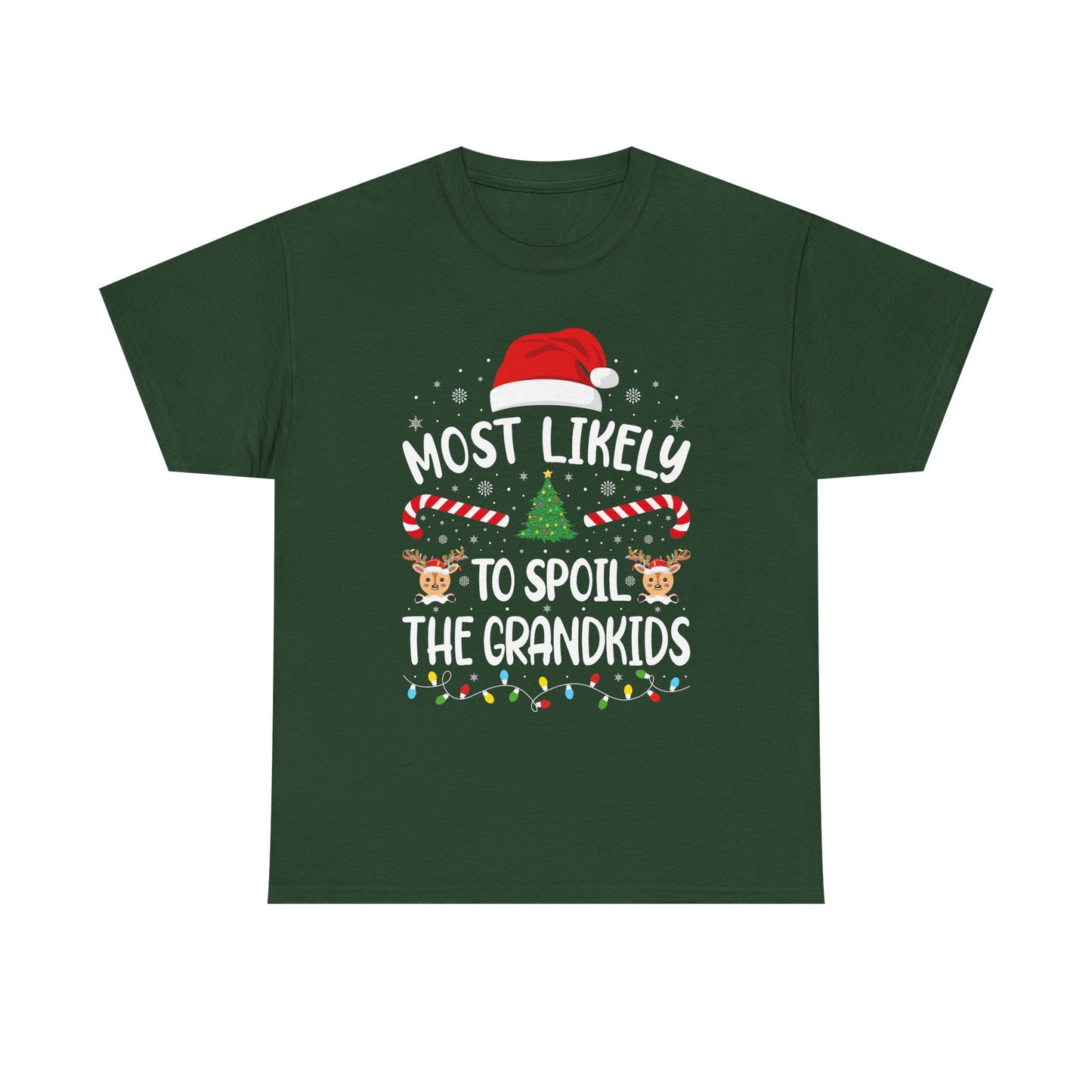 Most Likely To Spoil Grandkids | Funny Christmas Family Matching T-Shirt | Xmas Holiday Tee for Adults & Kids