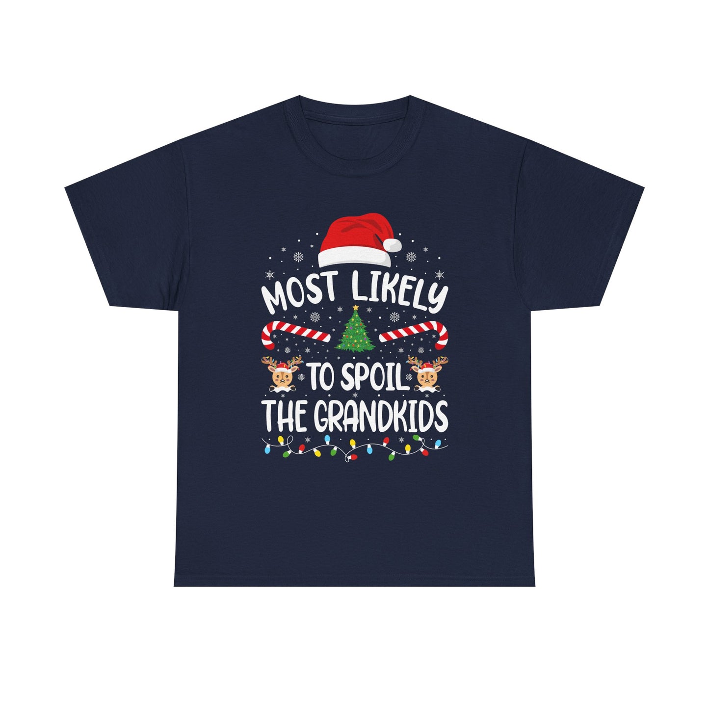 Most Likely To Spoil Grandkids | Funny Christmas Family Matching T-Shirt | Xmas Holiday Tee for Adults & Kids
