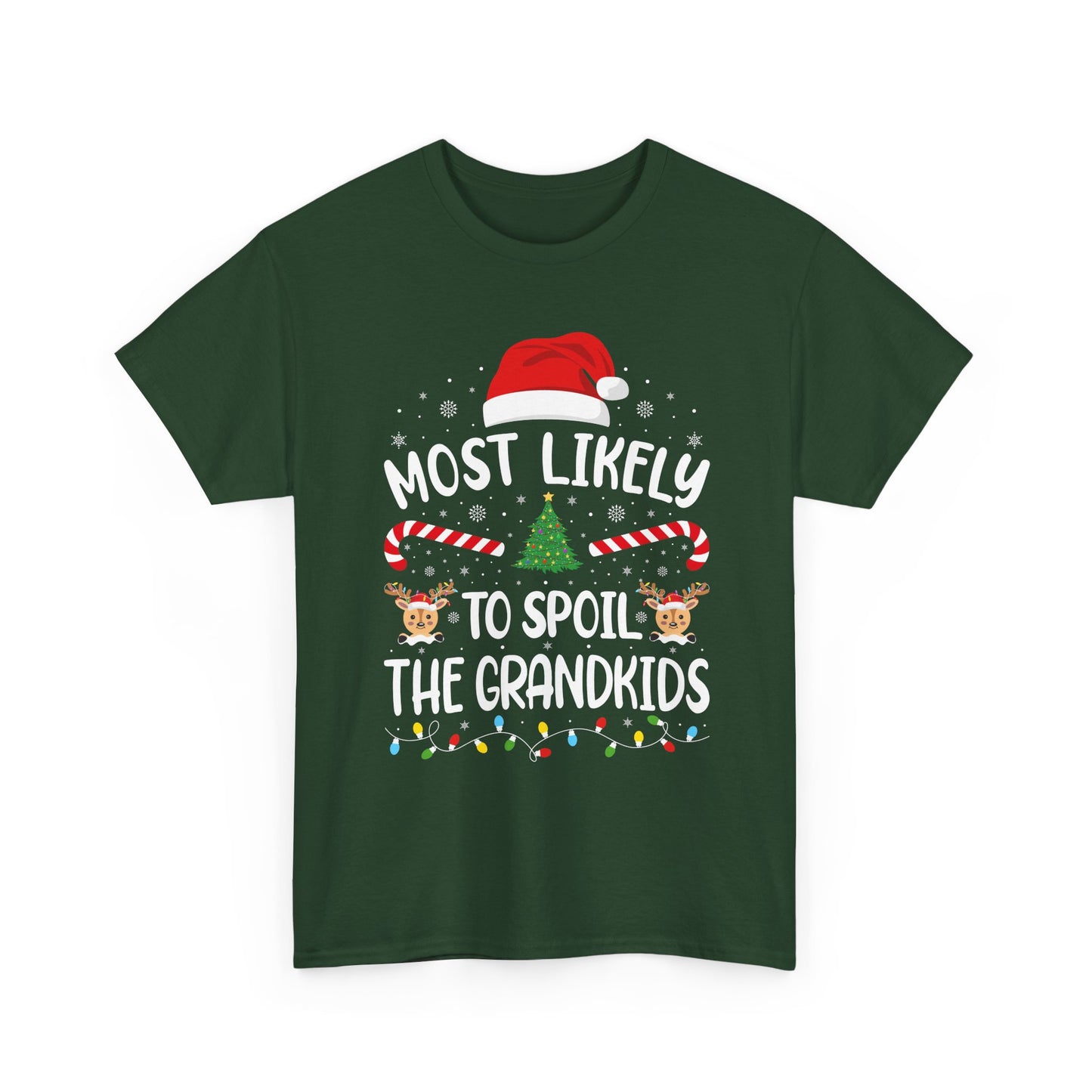 Most Likely To Spoil Grandkids | Funny Christmas Family Matching T-Shirt | Xmas Holiday Tee for Adults & Kids