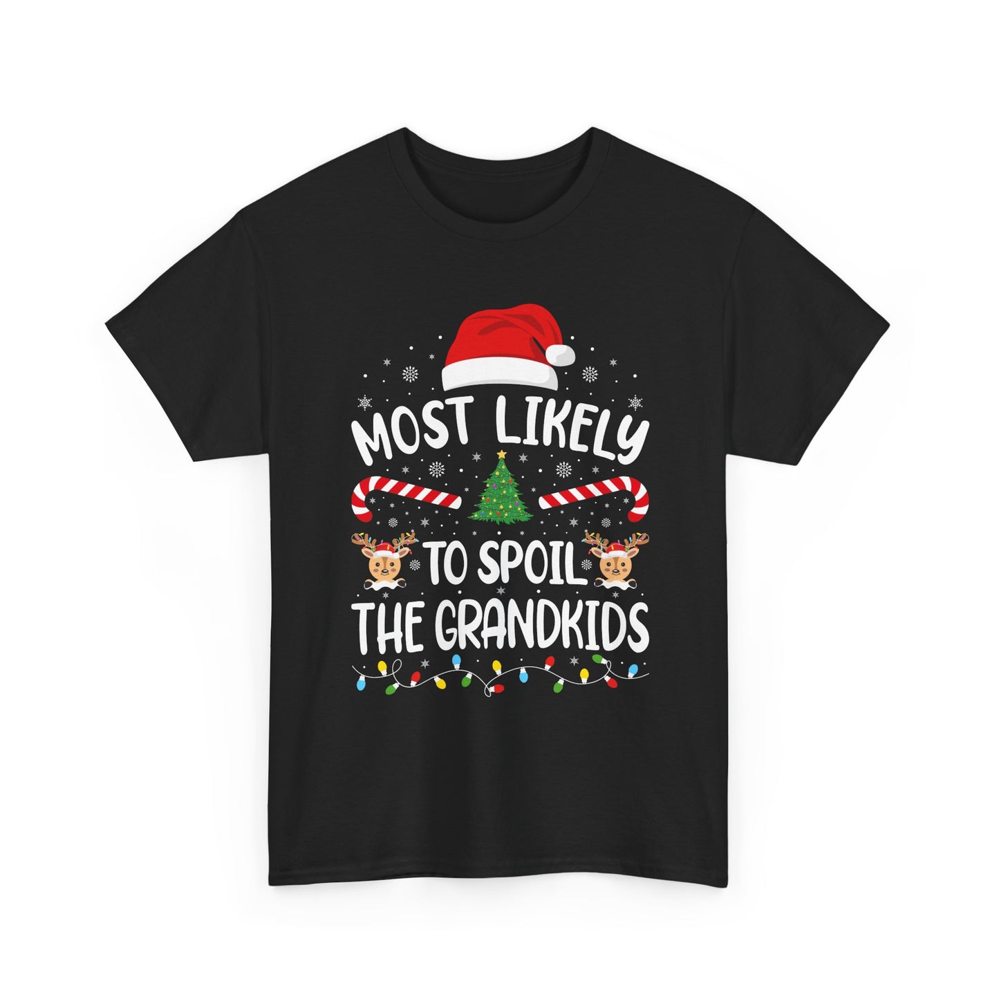 Most Likely To Spoil Grandkids | Funny Christmas Family Matching T-Shirt | Xmas Holiday Tee for Adults & Kids