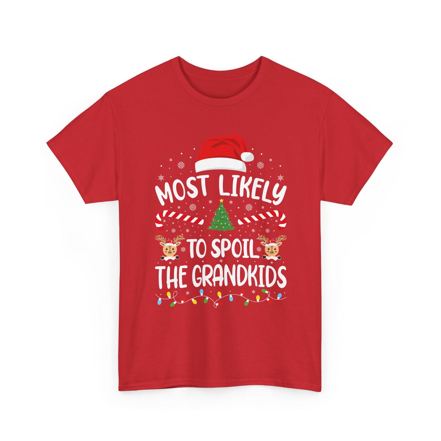 Most Likely To Spoil Grandkids | Funny Christmas Family Matching T-Shirt | Xmas Holiday Tee for Adults & Kids