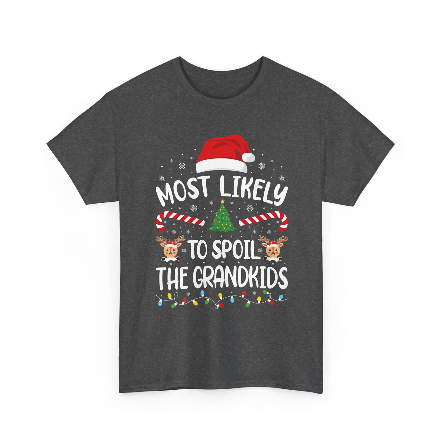 Most Likely To Spoil Grandkids | Funny Christmas Family Matching T-Shirt | Xmas Holiday Tee for Adults & Kids