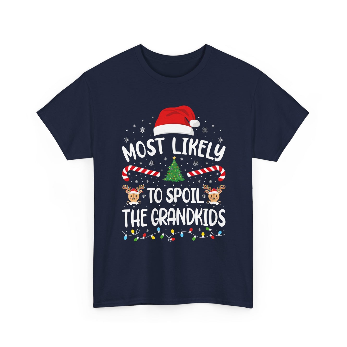 Most Likely To Spoil Grandkids | Funny Christmas Family Matching T-Shirt | Xmas Holiday Tee for Adults & Kids